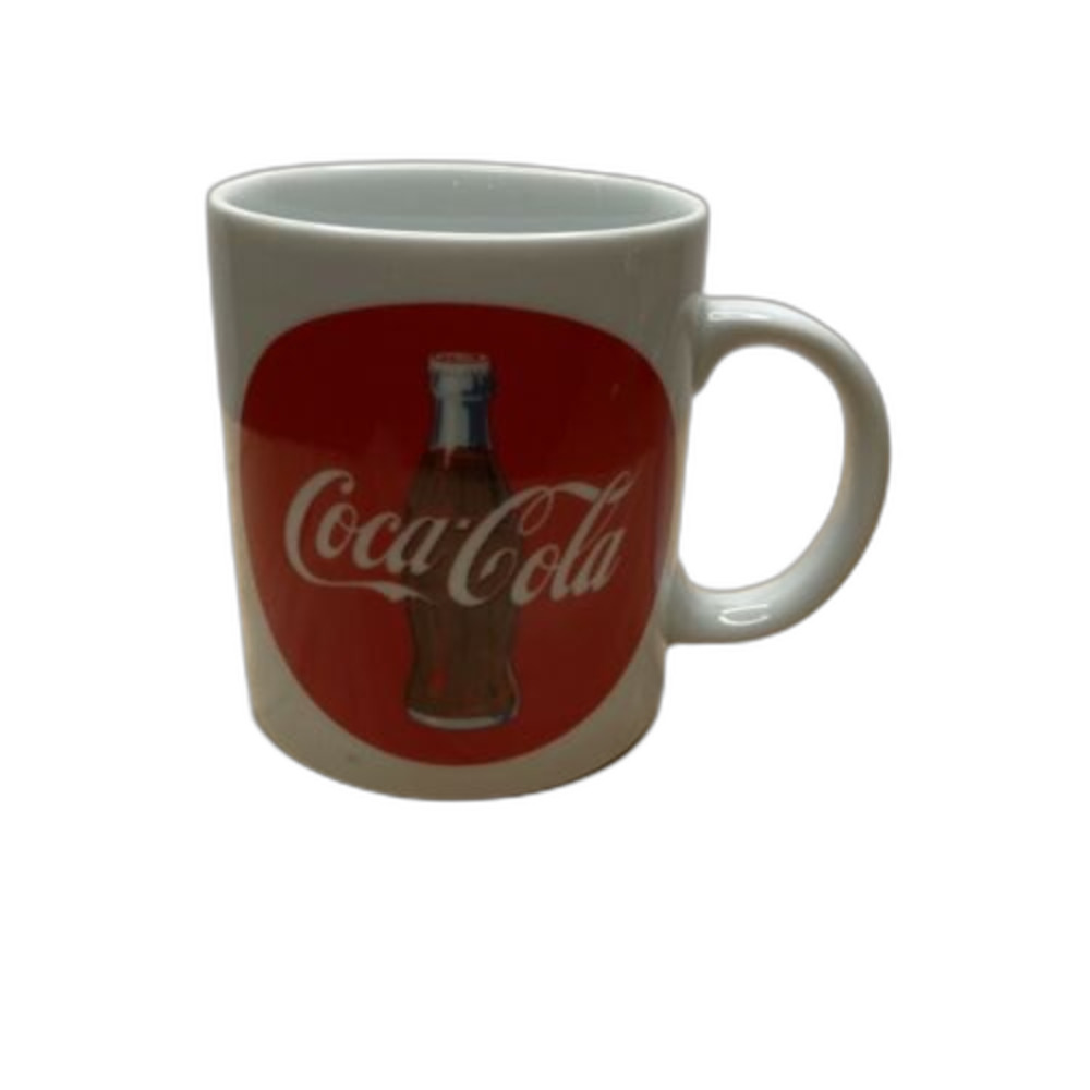 Coca Cola Mug Vintage 1992 Button Bottle White Ceramic Coffee Tea Cup Mug